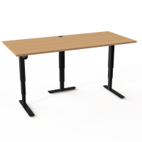 ConSet 501-37 hæve-sænke bord 180x80cm bøg med sort stel