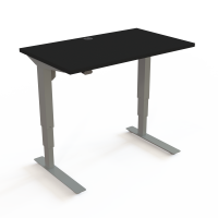 ConSet 501-37 hæve-sænke bord 100x60cm sort med sølv stel