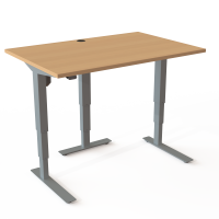 ConSet 501-37 hæve-sænke bord 120x80cm bøg med sølv stel