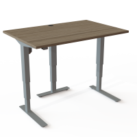 ConSet 501-37 hæve-sænke bord 120x80cm valnød med sølv stel