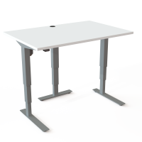 ConSet 501-37 hæve-sænke bord 120x80cm hvid med sølv stel