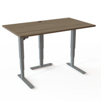 ConSet 501-37 hæve-sænke bord 140x80cm valnød med sølv stel