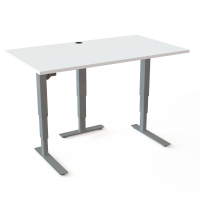 ConSet 501-37 hæve-sænke bord 140x80cm hvid med sølv stel