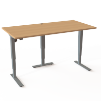 ConSet 501-37 hæve-sænke bord 160x80cm bøg med sølv stel
