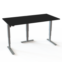 ConSet 501-37 hæve-sænke bord 160x80cm sort med sølv stel