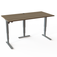 ConSet 501-37 hæve-sænke bord 160x80cm valnød med sølv stel