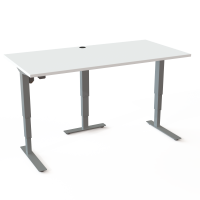 ConSet 501-37 hæve-sænke bord 160x80cm hvid med sølv stel