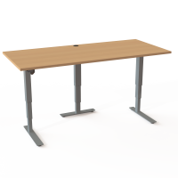 ConSet 501-37 hæve-sænke bord 180x80cm bøg med sølv stel