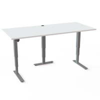 ConSet 501-37 hæve-sænke bord 180x80cm hvid med sølv stel