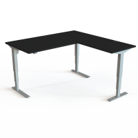 ConSet 501-37 hæve-sænke bord 160x160cm sort med sølv stel