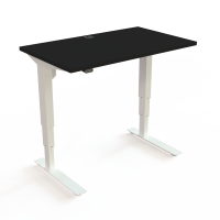 ConSet 501-37 hæve-sænke bord 100x60cm sort med hvidt stel