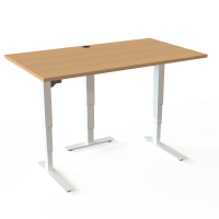 ConSet 501-37 hæve-sænke bord 140x80cm bøg med hvidt stel