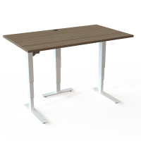 ConSet 501-37 hæve-sænke bord 140x80cm valnød med hvidt stel