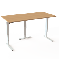 ConSet 501-37 hæve-sænke bord 160x80cm bøg med hvidt stel