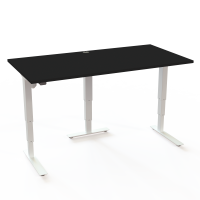 ConSet 501-37 hæve-sænke bord 160x80cm sort med hvidt stel