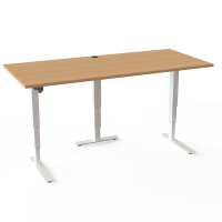 ConSet 501-37 hæve-sænke bord 180x80cm bøg med hvidt stel