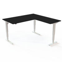 ConSet 501-37 hæve-sænke bord 160x160cm sort med hvidt stel