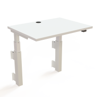 ConSet 501-39 hæve-sænkebord til væg 80x60cm hvid med hvidt stel