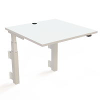 ConSet 501-39 hæve-sænkebord til væg 80x80cm hvid med hvidt stel