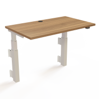ConSet 501-39 hæve-sænkebord til væg 100x60cm valnød med hvidt stel