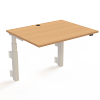 ConSet 501-39 hæve-sænkebord til væg 100x80cm bøg med hvidt stel