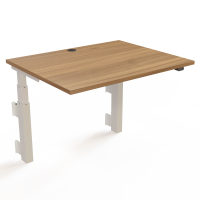 ConSet 501-39 hæve-sænkebord til væg 100x80cm valnød med hvidt stel