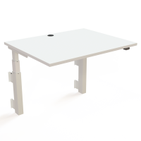 ConSet 501-39 hæve-sænkebord til væg 100x80cm hvid med hvidt stel