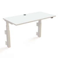 ConSet 501-39 hæve-sænkebord til væg 120x60cm hvid med hvidt stel