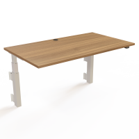 ConSet 501-39 hæve-sænkebord til væg 140x80cm valnød med hvidt stel