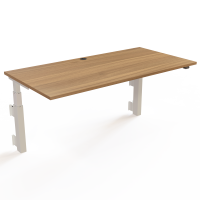 ConSet 501-39 hæve-sænkebord til væg 160x80cm valnød med hvidt stel