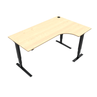 ConSet 501-43 hæve-sænkebord højrevendt 180x120cm ahorn med sort stel