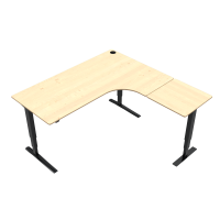 ConSet 501-43 hæve-sænke bord 180x180cm ahorn med sort stel