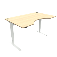 ConSet 501-43 hæve-sænke bord centerbue 160x100cm ahorn med hvidt stel