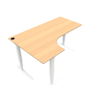 ConSet 501-43 hæve-sænkebord venstrevendt 180x120cm bøg med hvidt stel
