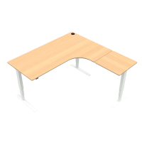 ConSet 501-43 hæve-sænke bord 180x180cm bøg med hvidt stel