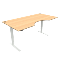 ConSet 501-43 hæve-sænke bord centerbue 200x100cm bøg med hvidt stel