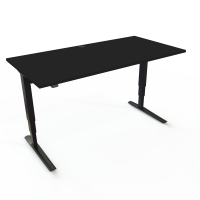ConSet 501-43 hæve-sænke bord 160x80cm sort med sort stel