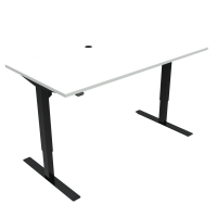 ConSet 501-47 hæve-sænke bord 160x80cm hvid med sort stel