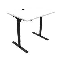 ConSet 501-49 hæve-sænkebord 100x80cm hvid med sort stel