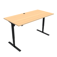 ConSet 501-49 hæve-sænkebord 160x80cm bøg med sort stel
