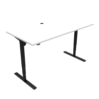 ConSet 501-49 hæve-sænkebord 160x80cm hvid med sort stel