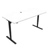 ConSet 501-49 hæve-sænkebord 180x80cm hvid med sort stel