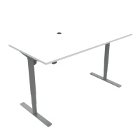 ConSet 501-49 hæve-sænkebord 160x80cm hvid med sølv stel