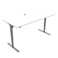 ConSet 501-49 hæve-sænkebord 180x80cm hvid med sølv stel