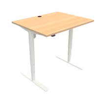 ConSet 501-49 hæve-sænkebord 100x80cm bøg med hvidt stel