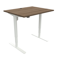 ConSet 501-49 hæve-sænkebord 100x80cm valnød med hvidt stel