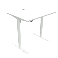 ConSet 501-49 hæve-sænkebord 100x80cm hvid med hvidt stel