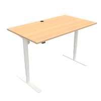 ConSet 501-49 hæve-sænkebord 140x80cm bøg med hvidt stel