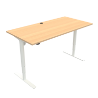ConSet 501-49 hæve-sænkebord 160x80cm bøg med hvidt stel