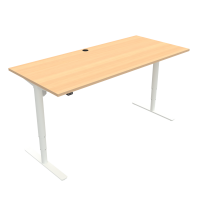 ConSet 501-49 hæve-sænkebord 180x80cm bøg med hvidt stel